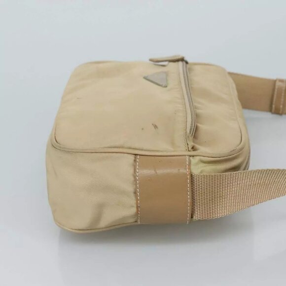 PRADA Shoulder Bag Nylon Beige Silver Auth - Picture 5 of 16